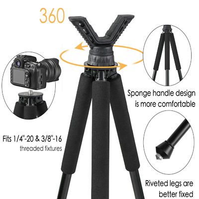 Camo Handle Shooting Tripod Double Bubble Quick Release Plate For DSLR Camera